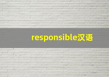 responsible汉语