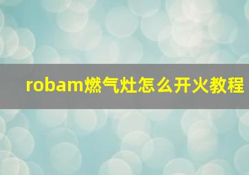 robam燃气灶怎么开火教程