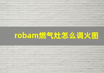 robam燃气灶怎么调火图