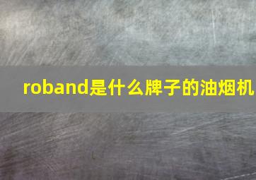 roband是什么牌子的油烟机