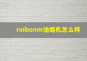 roibonm油烟机怎么样