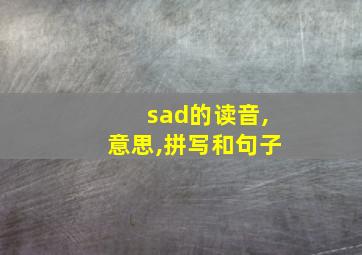 sad的读音,意思,拼写和句子