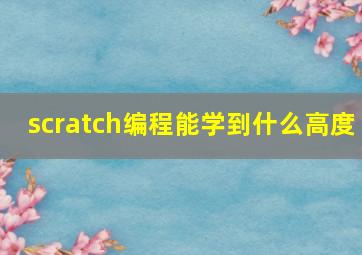 scratch编程能学到什么高度