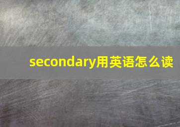 secondary用英语怎么读