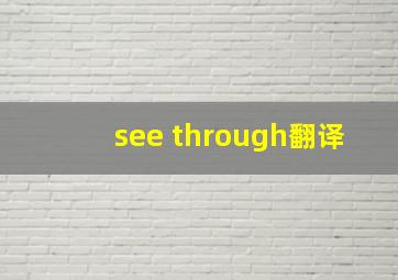 see through翻译