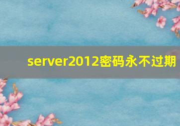 server2012密码永不过期