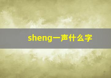 sheng一声什么字