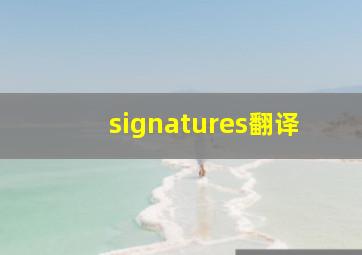 signatures翻译