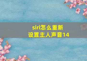 siri怎么重新设置主人声音14