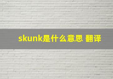 skunk是什么意思 翻译