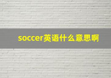 soccer英语什么意思啊