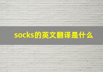 socks的英文翻译是什么