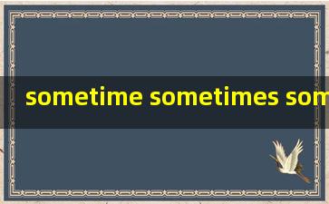 sometime sometimes some time翻译