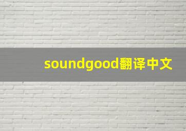 soundgood翻译中文