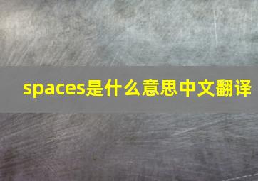 spaces是什么意思中文翻译