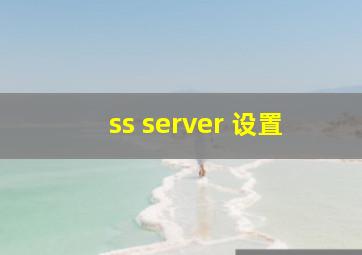 ss server 设置