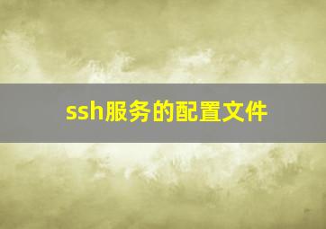 ssh服务的配置文件