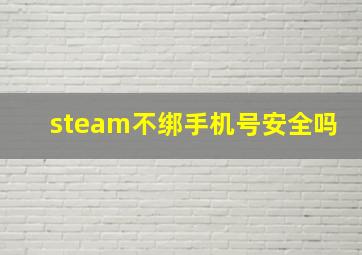 steam不绑手机号安全吗