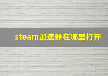 steam加速器在哪里打开