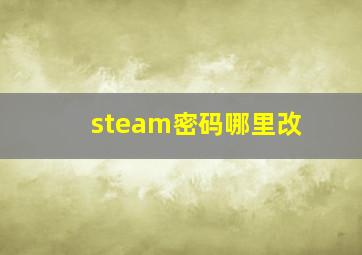 steam密码哪里改