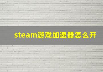 steam游戏加速器怎么开