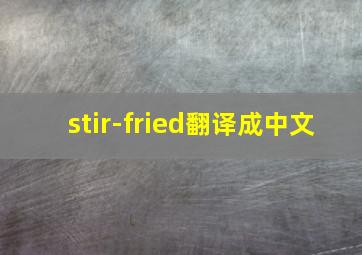 stir-fried翻译成中文