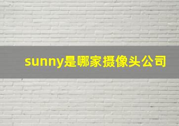 sunny是哪家摄像头公司