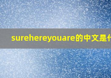 surehereyouare的中文是什么