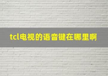 tcl电视的语音键在哪里啊