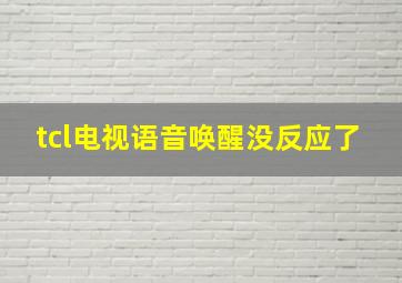 tcl电视语音唤醒没反应了