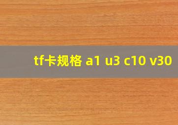 tf卡规格 a1 u3 c10 v30