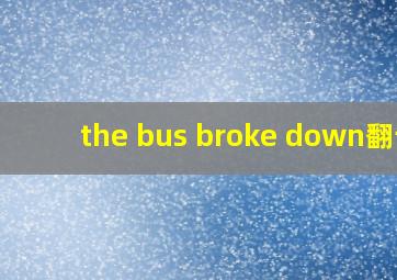 the bus broke down翻译