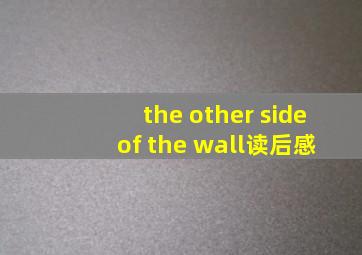 the other side of the wall读后感