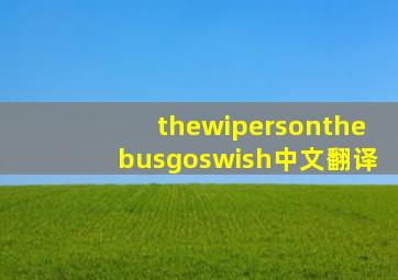 thewipersonthebusgoswish中文翻译