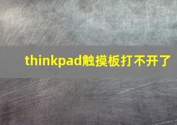 thinkpad触摸板打不开了