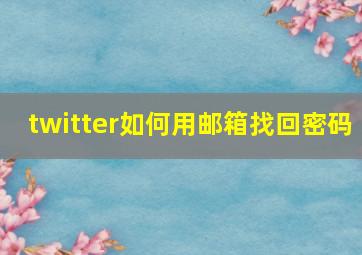 twitter如何用邮箱找回密码