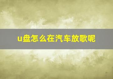 u盘怎么在汽车放歌呢