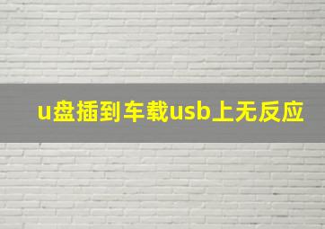 u盘插到车载usb上无反应