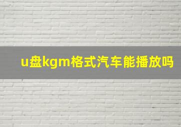 u盘kgm格式汽车能播放吗