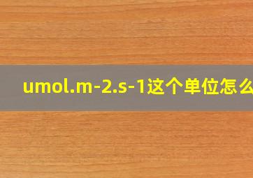 umol.m-2.s-1这个单位怎么读