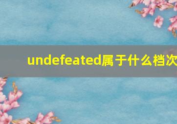 undefeated属于什么档次