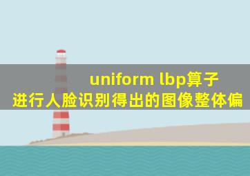 uniform lbp算子进行人脸识别得出的图像整体偏