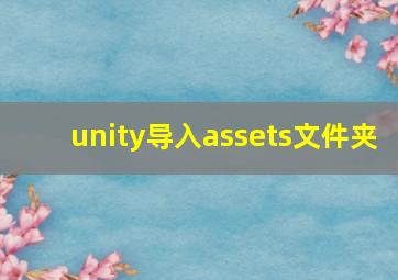 unity导入assets文件夹