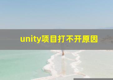 unity项目打不开原因