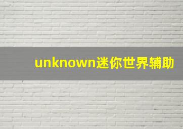 unknown迷你世界辅助