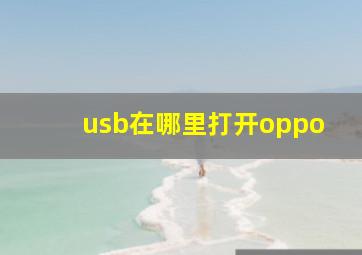 usb在哪里打开oppo