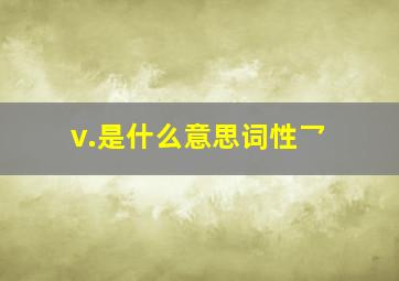 v.是什么意思词性乛