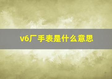 v6厂手表是什么意思