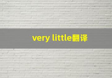 very little翻译