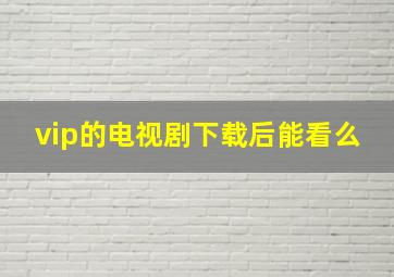 vip的电视剧下载后能看么